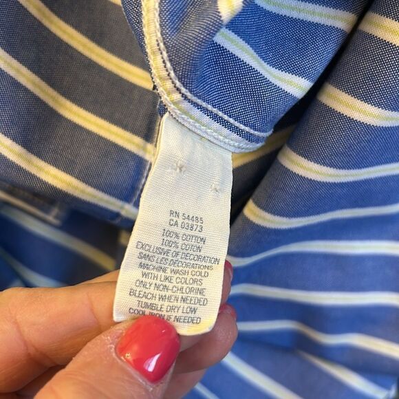 American Eagle Outfitters blue white striped button down shirt Size XL EUC - Picture 9 of 10